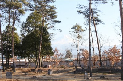 公園から見える富士山（御勅使南公園）
